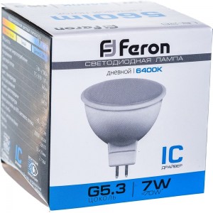 Светодиодная лампа MR16 G5.3 7W 6400K FERON LB-26 25237