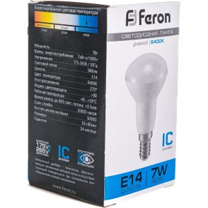 Светодиодная лампа E14 7W 6400K FERON LB-450 25515