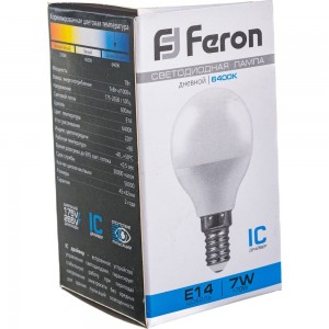 Светодиодная лампа Шарик E14 7W 6400K Feron LB-95 25480