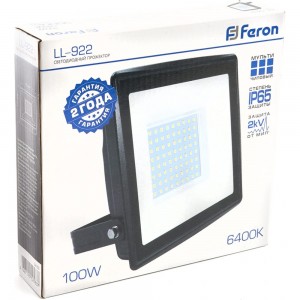 Светодиодный прожектор IP65 100W 6400K Feron LL-922 32103