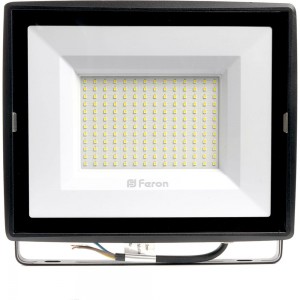 Светодиодный прожектор 2835 SMD 150W 6400K IP65 AC220V/50Hz, черный с матовым стеклом Feron LL-923 32104