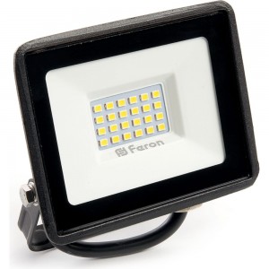 Светодиодный прожектор 2835 SMD 30W 6400K IP65 AC220V/50Hz, черный с матовым стеклом Feron LL-920 32101