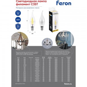 Светодиодная лампа FERON LB-167 7W 230V E14 4000K 25873