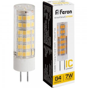 Светодиодная лампа FERON 7W 230V G4 2700K, LB-433 25863