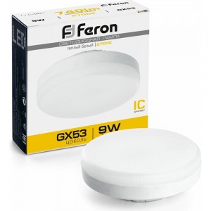 Светодиодная лампа FERON 9W 230V GX53 2700K, LB-452 25832