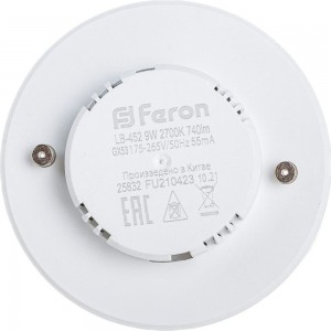 Светодиодная лампа FERON 9W 230V GX53 2700K, LB-452 25832