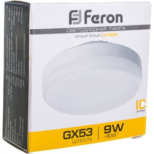 Светодиодная лампа FERON 9W 230V GX53 2700K, LB-452 25832