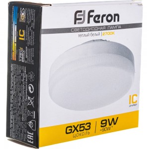 Светодиодная лампа FERON 9W 230V GX53 2700K, LB-452 25832