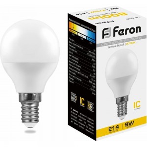 Светодиодная лампа FERON 9W 230V E14 2700K, LB-550 25801