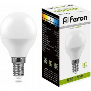 Светодиодная лампа FERON 9W 230V E14 4000K, LB-550 25802