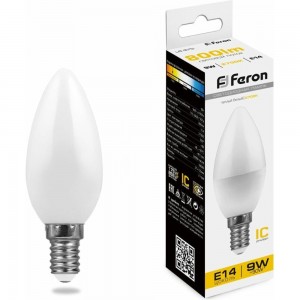 Светодиодная лампа FERON 9W 230V E14 2700K, LB-570 25798