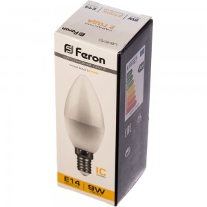 Светодиодная лампа FERON 9W 230V E14 2700K, LB-570 25798