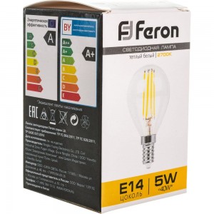 Светодиодная лампа FERON 5W 230V E14 2700K, LB-61 25578