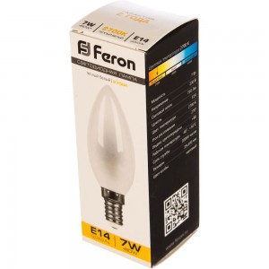 Светодиодная лампа FERON 7W 230V E14 2700K матовая, LB-66 25785