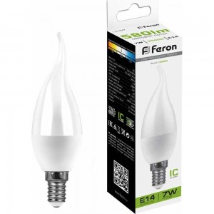 Светодиодная лампа FERON 7W 230V E14 4000K на ветру, LB-97 25761