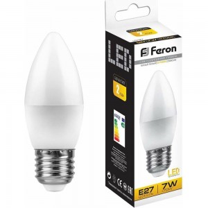 Светодиодная лампа FERON 7W 230V E27 2700K, LB-97 25758