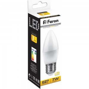 Светодиодная лампа FERON 7W 230V E27 2700K, LB-97 25758