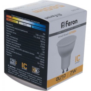 Светодиодная лампа FERON 80LED 7W 230V GU10 2700K, LB-26 25289