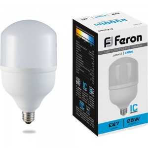 Светодиодная лампа FERON LB-65 25W, 230V, E27, 6400K 25887