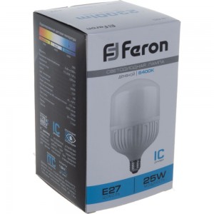 Светодиодная лампа FERON LB-65 25W, 230V, E27, 6400K 25887