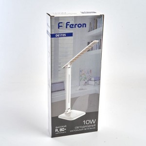 Настольный складной светильник FERON 10W, 4000K, 100-240V, белый, DE1725 29861