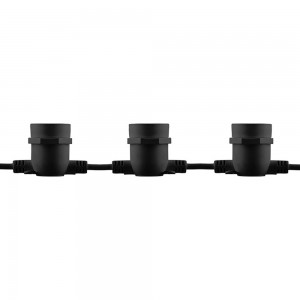 Гирлянда FERON 230V 20 E27 черный, шаг 50cm, IP 65, 13м +3м шнур, CL50-13 29885