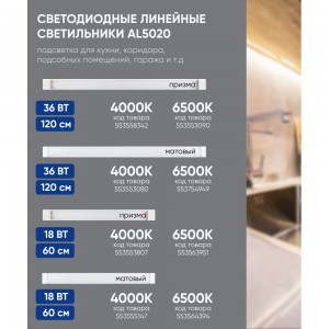 Светодиодный светильник FERON 6500K 18W, AL5020 32410