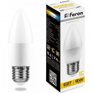 Светодиодная лампа FERON 9W 230V E27 2700K, LB-570 25936