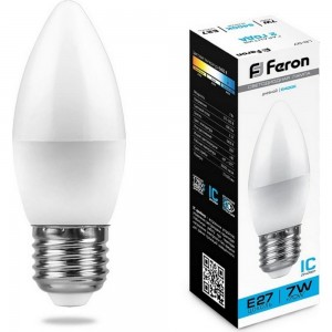 Светодиодная лампа FERON 7W 230V E27 6400K, LB-97 25883