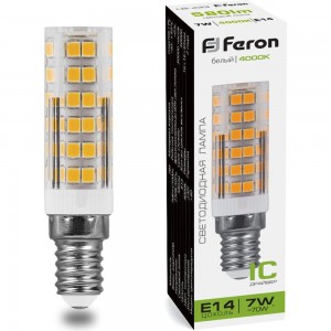 Светодиодная лампа FERON 7W 230V E14 4000K, LB-433 25899