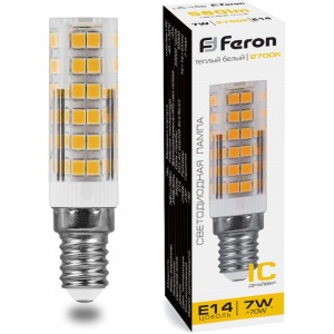 Светодиодная лампа FERON 7W 230V E14 2700K, LB-433 25898