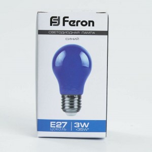 Светодиодная лампа FERON 3W 230V E27 синий, LB-375 25923