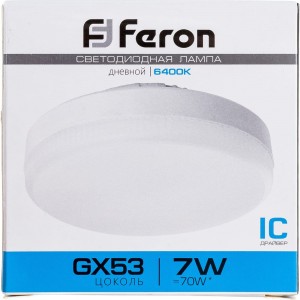 Светодиодная лампа FERON 7W 230V GX53 6400K, LB-451 25866