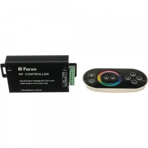 Контроллер для светодиодной ленты FERON с ПУ черный, 18А12-24V, LD55, 21557