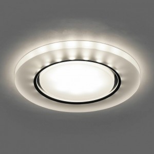 Встраиваемый светильник для натяжных потолков с белой LED подсветкой Feron CD5020 GX53, белый матовый, 32659