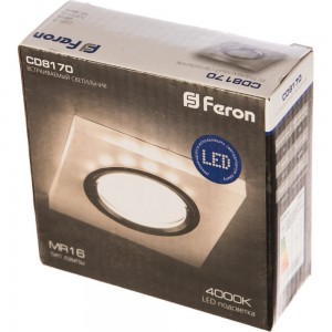 Потолочный светильник с подсветкой FERON 15LED 2835 4000K MR16 50W G5.3, белый матовый, CD8170 32571