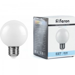 Светодиодная лампа FERON 3W 230V E27 6400K, LB-371 25902