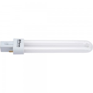 Люминесцентная лампа FERON одноцокольная, 9W 1U/T4 2P G23 6400K, EST1 4278