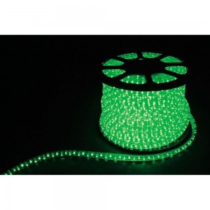 Дюралайт FERON световая нить со светодиодами, 2W 100м 230V 36LED/м 13мм, зеленый, LED-R2W 26063