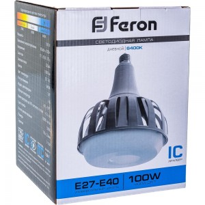 Светодиодная лампа FERON LB-651 230V, E27-E40 с переходником, 6400K 38096