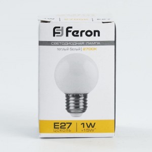 Светодиодная лампа FERON LB-37 1W, 230V, E27, 2700K 25878