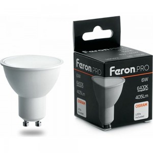 Светодиодная лампа FERON PRO LB-1606 GU10 6W 6400K OSRAM LED 38088