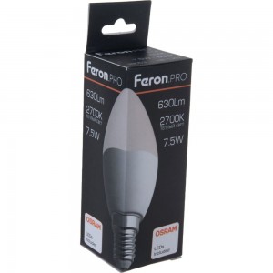 Светодиодная лампа FERON PRO LB-1307 Свеча E14 7.5W 2700K OSRAM LED 38053