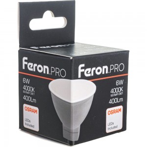 Светодиодная лампа FERON PRO LB-1606 MR16 G5.3 6W 4000K OSRAM LED 38084