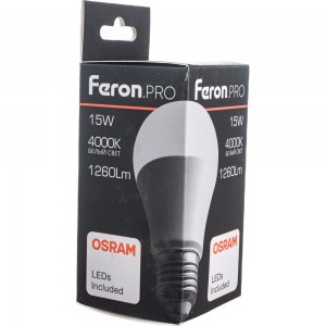 Светодиодная лампа FERON PRO LB-1015 шар E27 15W 4000K 38036