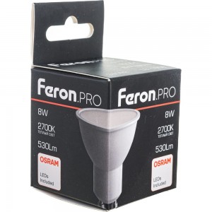 Светодиодная лампа FERON PRO LB-1608 GU10 8W 2700K OSRAM LED 38092