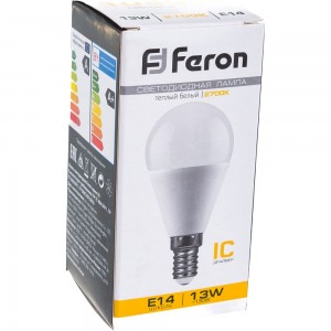 Светодиодная лампа FERON LB-950, 13W, 230V E14 2700K G45 38101