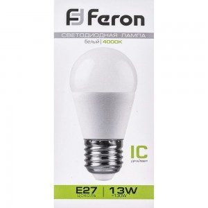 Светодиодная лампа FERON LB-950, 13W, 230V E27 4000K G45 38105