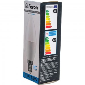 Светодиодная лампа FERON LB-970, 13W, 230V E14 6400K свеча 38109