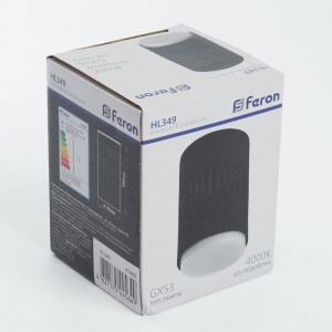 Светильник для натяжных потолков Feron HL349 12W, 230V, GX53 и подсветка 1W, 4000K, черный, 41460